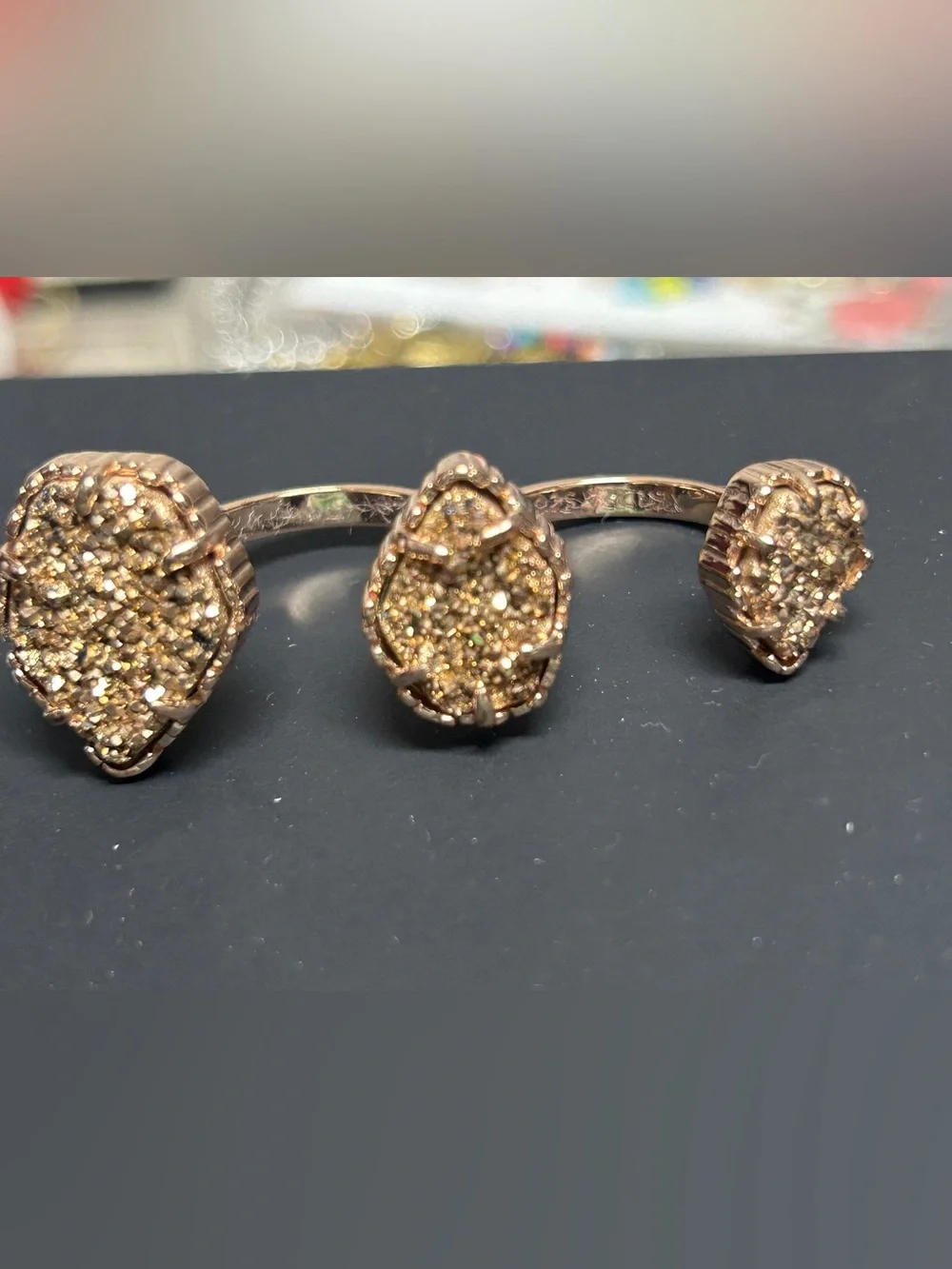 Kendra Scott Rose Gold Druzy set earring and ring